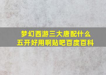 梦幻西游三大唐配什么五开好用啊贴吧百度百科