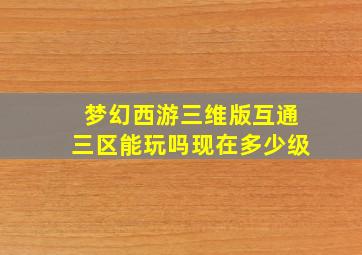 梦幻西游三维版互通三区能玩吗现在多少级