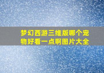 梦幻西游三维版哪个宠物好看一点啊图片大全