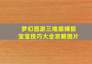 梦幻西游三维版捕捉宝宝技巧大全攻略图片