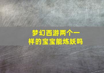 梦幻西游两个一样的宝宝能炼妖吗