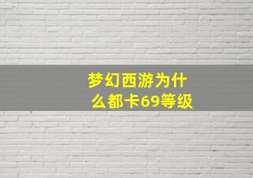 梦幻西游为什么都卡69等级