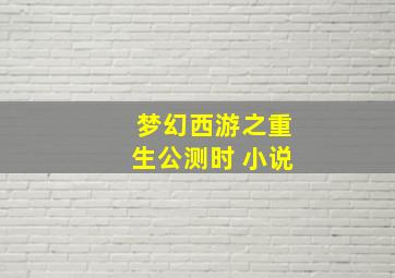 梦幻西游之重生公测时 小说