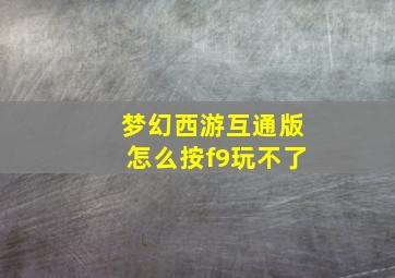 梦幻西游互通版怎么按f9玩不了