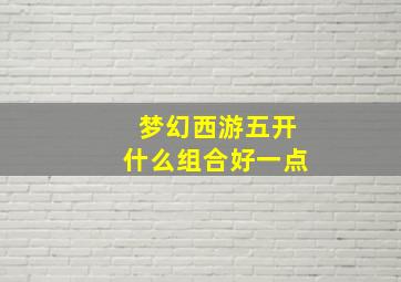 梦幻西游五开什么组合好一点