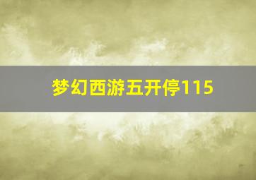 梦幻西游五开停115