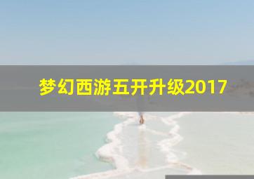 梦幻西游五开升级2017