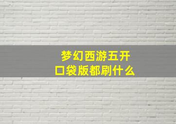 梦幻西游五开口袋版都刷什么