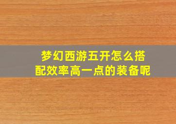 梦幻西游五开怎么搭配效率高一点的装备呢