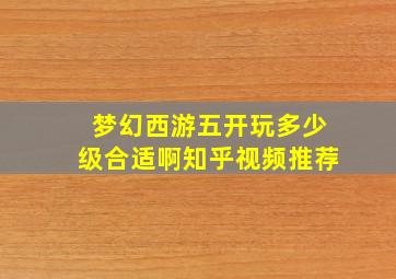 梦幻西游五开玩多少级合适啊知乎视频推荐