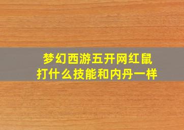 梦幻西游五开网红鼠打什么技能和内丹一样