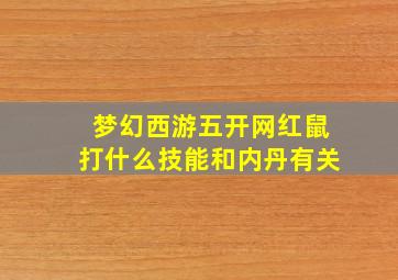 梦幻西游五开网红鼠打什么技能和内丹有关