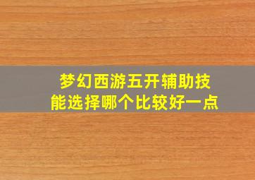 梦幻西游五开辅助技能选择哪个比较好一点