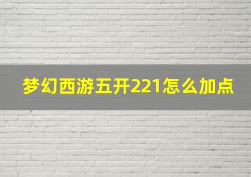 梦幻西游五开221怎么加点