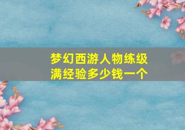 梦幻西游人物练级满经验多少钱一个