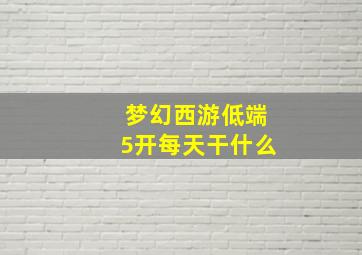 梦幻西游低端5开每天干什么