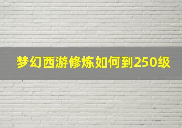 梦幻西游修炼如何到250级