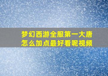 梦幻西游全服第一大唐怎么加点最好看呢视频