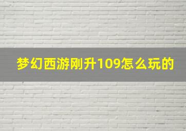 梦幻西游刚升109怎么玩的