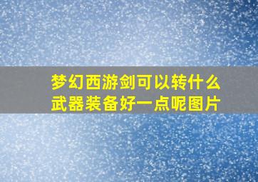 梦幻西游剑可以转什么武器装备好一点呢图片