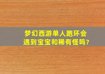 梦幻西游单人跑环会遇到宝宝和稀有怪吗?