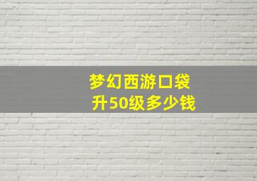 梦幻西游口袋升50级多少钱