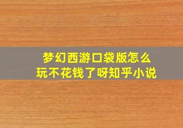 梦幻西游口袋版怎么玩不花钱了呀知乎小说