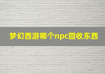 梦幻西游哪个npc回收东西