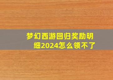 梦幻西游回归奖励明细2024怎么领不了