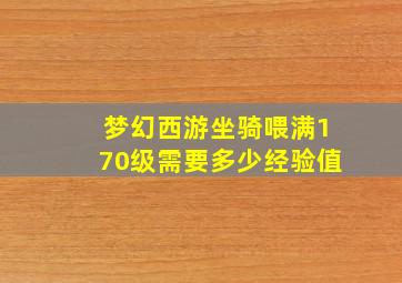 梦幻西游坐骑喂满170级需要多少经验值