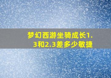 梦幻西游坐骑成长1.3和2.3差多少敏捷