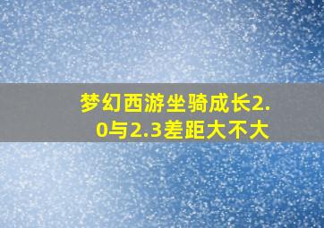 梦幻西游坐骑成长2.0与2.3差距大不大