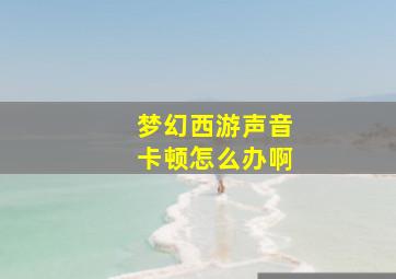 梦幻西游声音卡顿怎么办啊