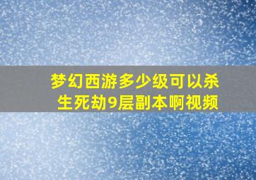 梦幻西游多少级可以杀生死劫9层副本啊视频