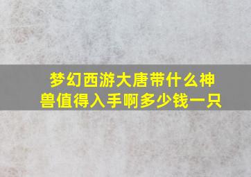 梦幻西游大唐带什么神兽值得入手啊多少钱一只