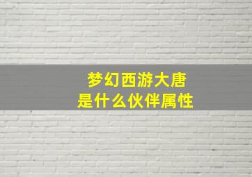 梦幻西游大唐是什么伙伴属性