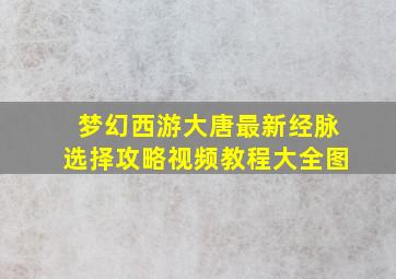 梦幻西游大唐最新经脉选择攻略视频教程大全图