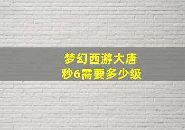 梦幻西游大唐秒6需要多少级