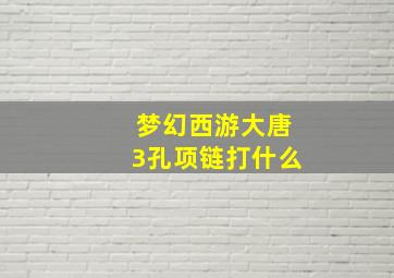 梦幻西游大唐3孔项链打什么