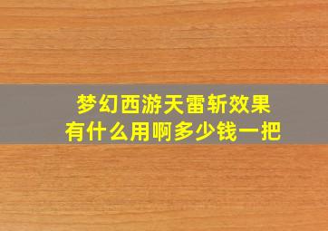 梦幻西游天雷斩效果有什么用啊多少钱一把