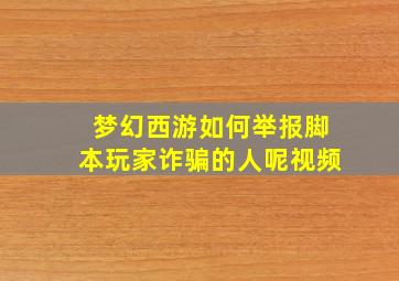 梦幻西游如何举报脚本玩家诈骗的人呢视频