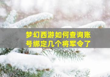 梦幻西游如何查询账号绑定几个将军令了