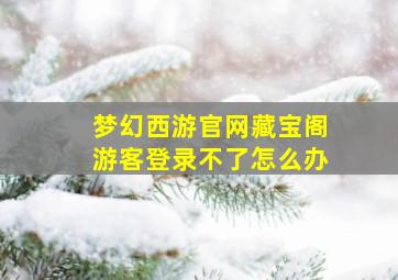 梦幻西游官网藏宝阁游客登录不了怎么办