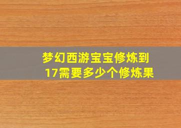 梦幻西游宝宝修炼到17需要多少个修炼果