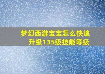 梦幻西游宝宝怎么快速升级135级技能等级