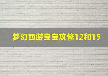 梦幻西游宝宝攻修12和15