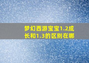 梦幻西游宝宝1.2成长和1.3的区别在哪