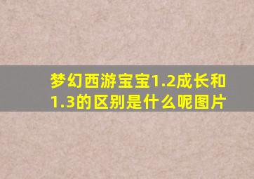 梦幻西游宝宝1.2成长和1.3的区别是什么呢图片