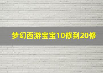 梦幻西游宝宝10修到20修