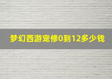 梦幻西游宠修0到12多少钱